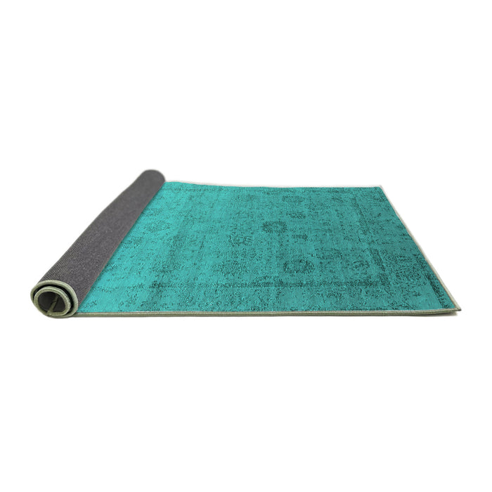 Sideview of Oriental Turquoise Industrial Rug, urb2086turq