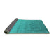 Sideview of Oriental Turquoise Industrial Rug, urb2086turq