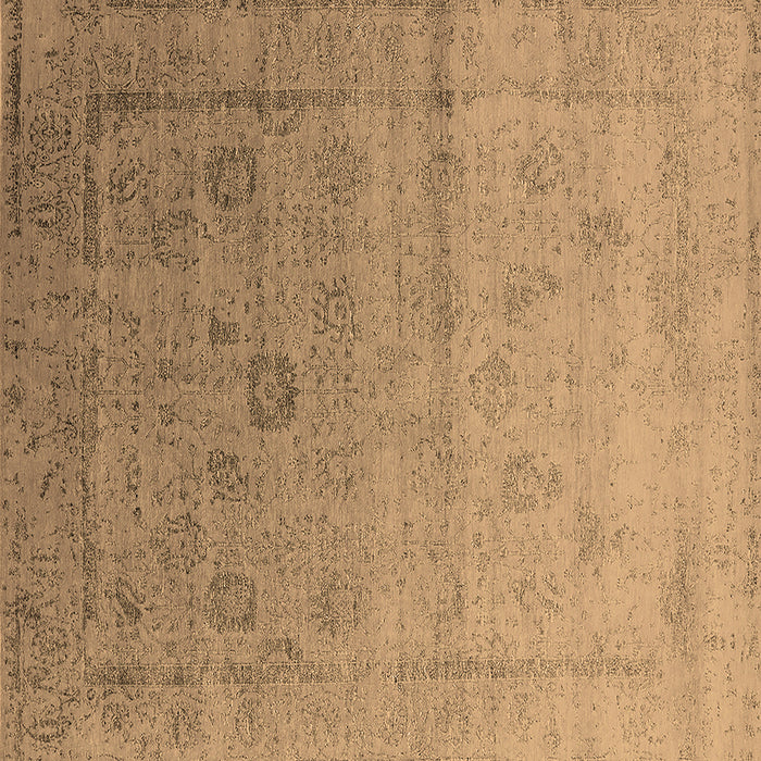 Square Machine Washable Oriental Brown Industrial Rug, wshurb2086brn