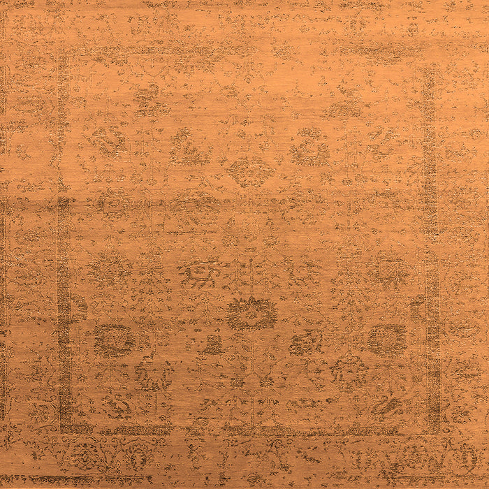 Square Oriental Orange Industrial Rug, urb2086org