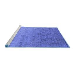 Sideview of Machine Washable Oriental Blue Industrial Rug, wshurb2086blu