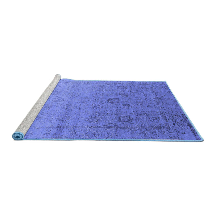 Sideview of Machine Washable Oriental Blue Industrial Rug, wshurb2086blu