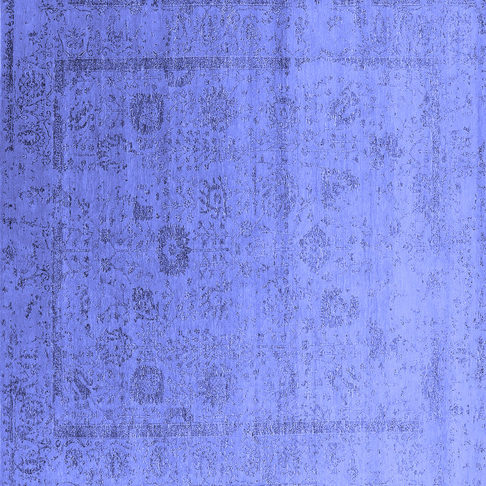 Square Machine Washable Oriental Blue Industrial Rug, wshurb2086blu