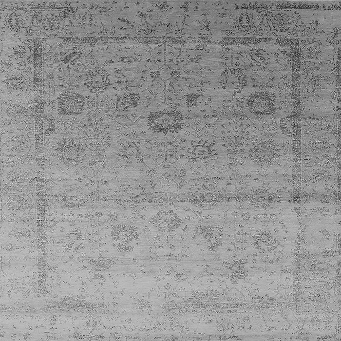 Square Machine Washable Oriental Gray Industrial Rug, wshurb2086gry