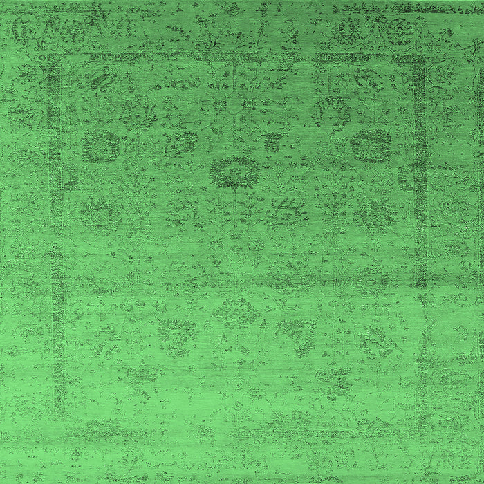 Square Oriental Emerald Green Industrial Rug, urb2086emgrn