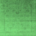 Square Oriental Emerald Green Industrial Rug, urb2086emgrn