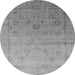 Round Oriental Gray Industrial Rug, urb2086gry