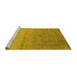 Sideview of Machine Washable Oriental Yellow Industrial Rug, wshurb2086yw