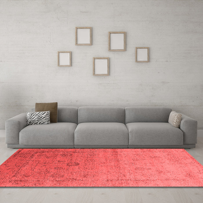 Industrial Red Washable Rugs