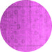 Round Oriental Pink Industrial Rug, urb2086pnk