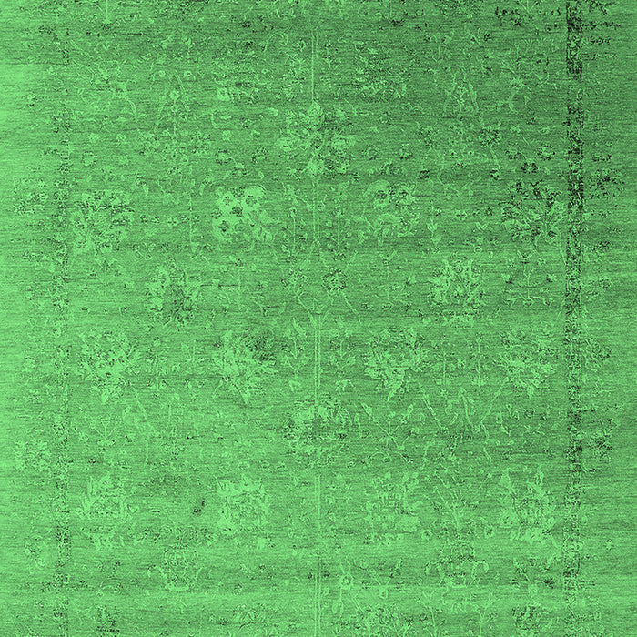 Machine Washable Oriental Emerald Green Industrial Area Rugs, wshurb2087emgrn