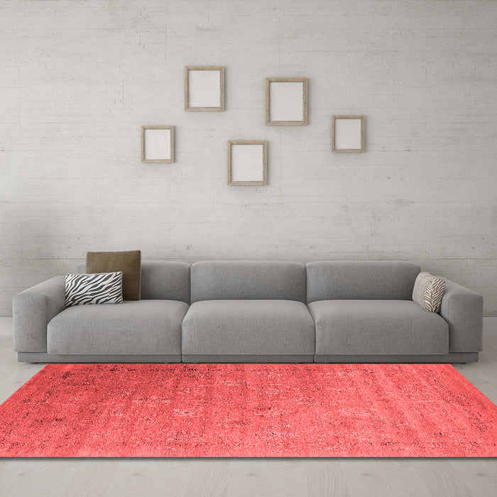 Industrial Red Washable Rugs