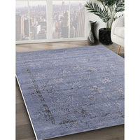 Mid-Century Modern Slate Blue Grey Oriental Rug, urb2087