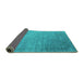 Sideview of Oriental Turquoise Industrial Rug, urb2087turq