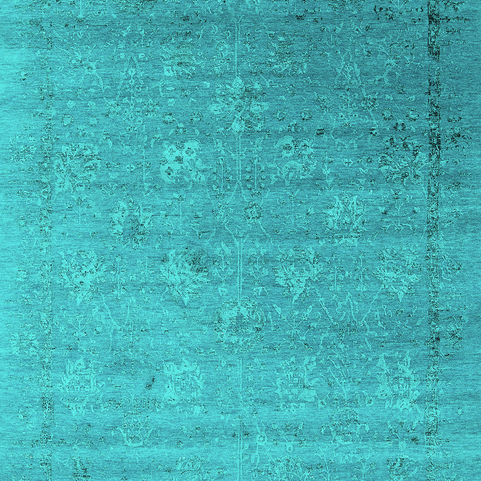 Machine Washable Oriental Turquoise Industrial Area Rugs, wshurb2087turq
