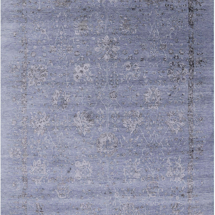 Machine Washable Industrial Modern Slate Blue Grey Blue Rug, wshurb2087