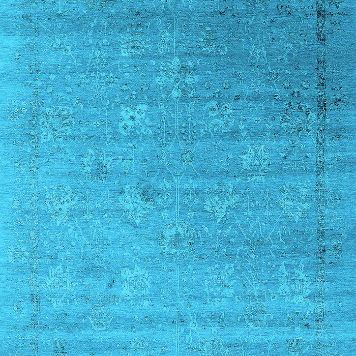 Machine Washable Oriental Light Blue Industrial Rug, wshurb2087lblu