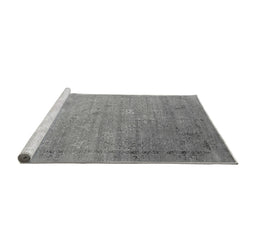 Sideview of Machine Washable Oriental Gray Industrial Rug, wshurb2087gry
