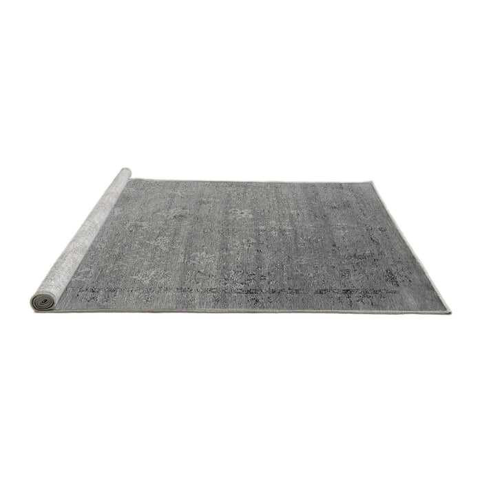 Sideview of Machine Washable Oriental Gray Industrial Rug, wshurb2087gry
