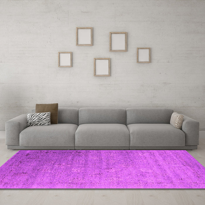 Machine Washable Oriental Pink Industrial Rug in a Living Room, wshurb2087pnk