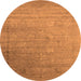 Round Oriental Orange Industrial Rug, urb2087org