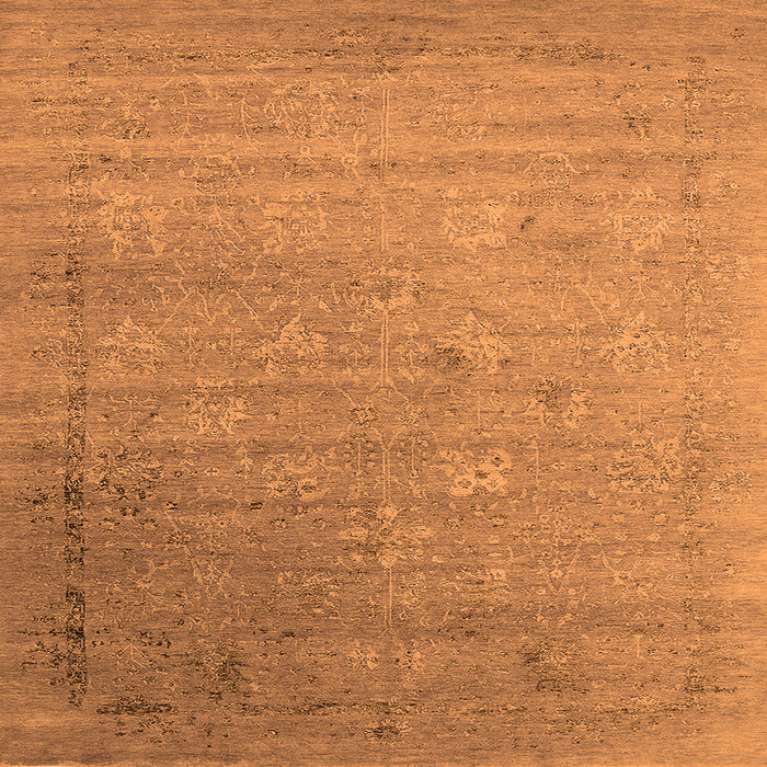 Square Oriental Orange Industrial Rug, urb2087org