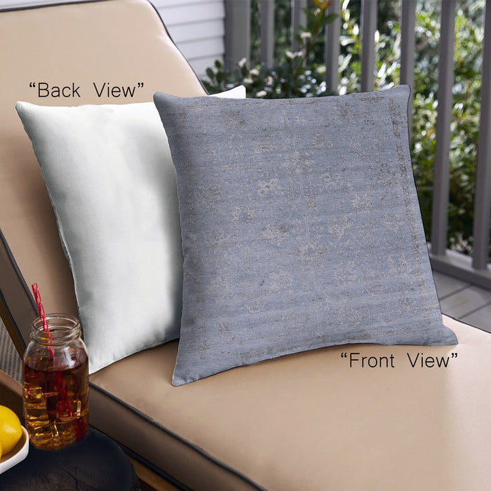 Front View of Mid-Century Modern Urban Square Slate Blue Grey Blue Throw Pillow, 18 inch by 18 inch, pwurb2087