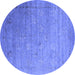 Round Oriental Blue Industrial Rug, urb2087blu