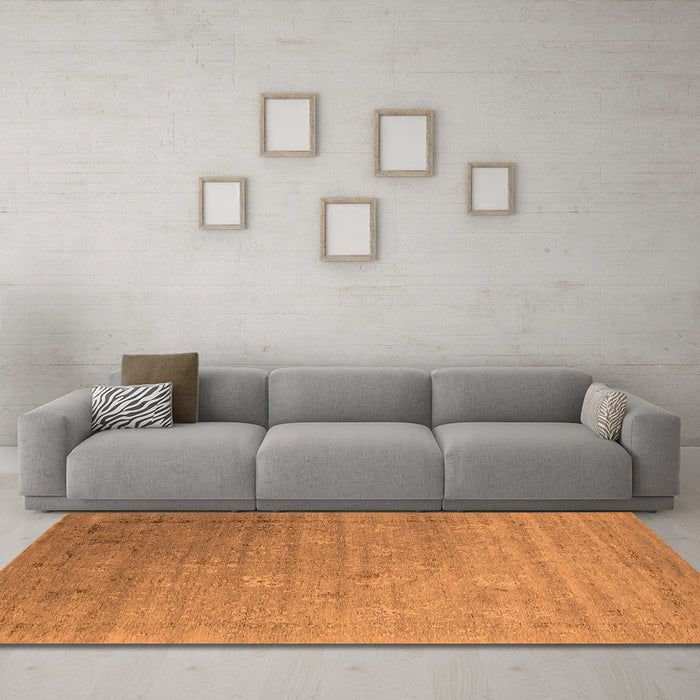 Machine Washable Oriental Orange Industrial Area Rugs in a Living Room, wshurb2087org