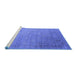 Sideview of Machine Washable Oriental Blue Industrial Rug, wshurb2087blu