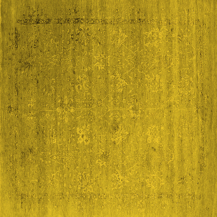 Square Oriental Yellow Industrial Rug, urb2087yw