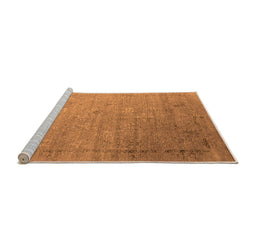 Sideview of Machine Washable Oriental Orange Industrial Area Rugs, wshurb2087org