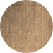 Round Oriental Brown Industrial Rug, urb2087brn