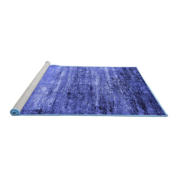 Sideview of Machine Washable Oriental Blue Industrial Rug, wshurb2088blu