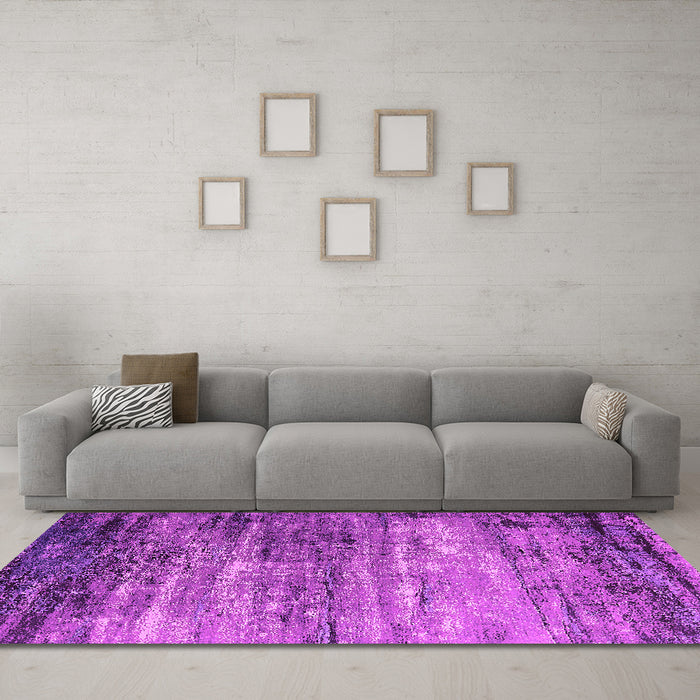 Machine Washable Oriental Pink Industrial Rug in a Living Room, wshurb2088pnk