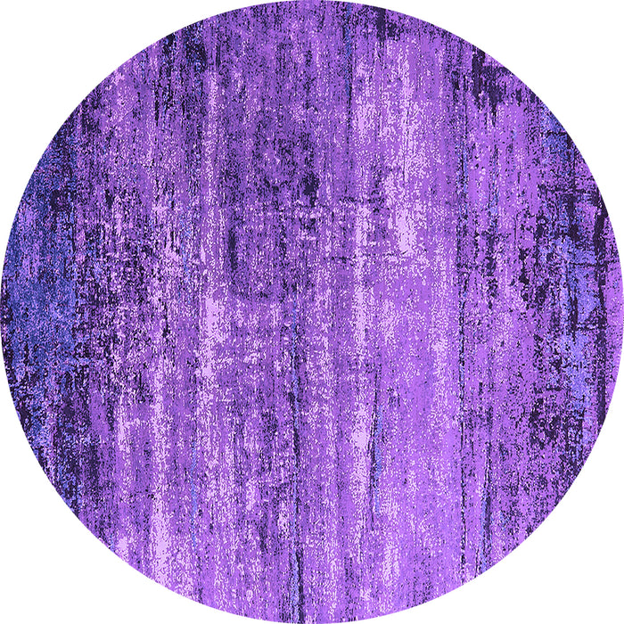 Round Machine Washable Oriental Purple Industrial Area Rugs, wshurb2088pur