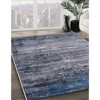 Mid-Century Modern Purple Navy Blue Oriental Rug, urb2088