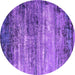 Round Oriental Purple Industrial Rug, urb2088pur