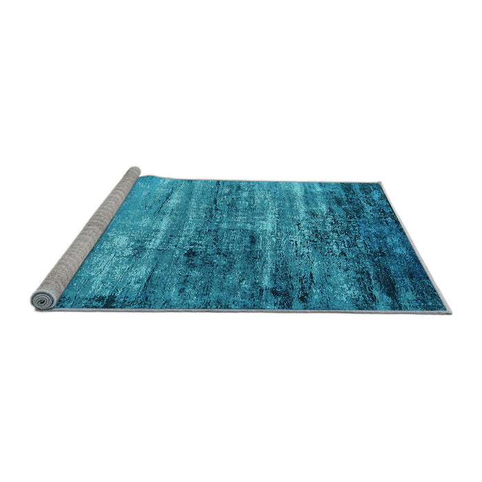 Sideview of Machine Washable Oriental Light Blue Industrial Rug, wshurb2088lblu