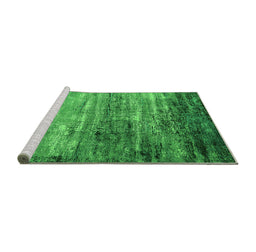 Sideview of Machine Washable Oriental Green Industrial Area Rugs, wshurb2088grn