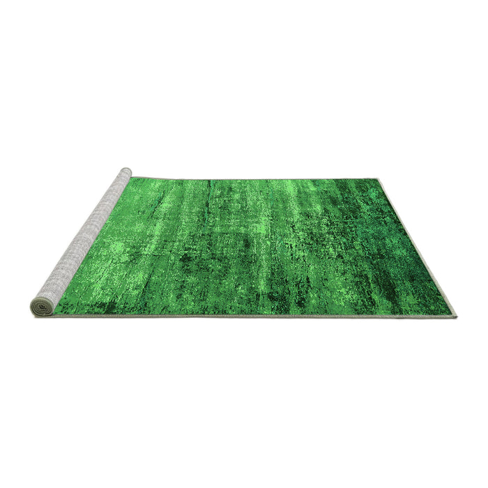 Sideview of Machine Washable Oriental Green Industrial Area Rugs, wshurb2088grn
