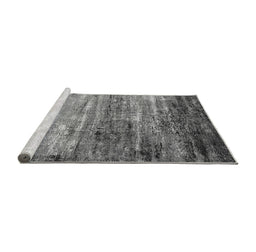 Sideview of Machine Washable Oriental Gray Industrial Rug, wshurb2088gry