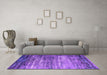 Machine Washable Oriental Purple Industrial Area Rugs in a Living Room, wshurb2088pur