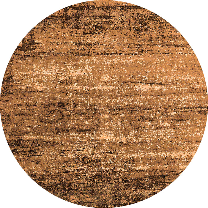 Round Machine Washable Oriental Orange Industrial Area Rugs, wshurb2088org