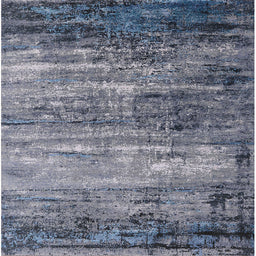 Square Machine Washable Industrial Modern Purple Navy Blue Rug, wshurb2088