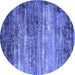 Round Oriental Blue Industrial Rug, urb2088blu