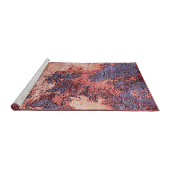 Sideview of Machine Washable Industrial Modern Pink Coral Pink Rug, wshurb2089