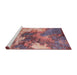 Sideview of Machine Washable Industrial Modern Pink Coral Pink Rug, wshurb2089