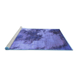 Sideview of Machine Washable Oriental Blue Industrial Rug, wshurb2089blu
