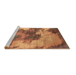 Sideview of Machine Washable Oriental Brown Industrial Rug, wshurb2089brn